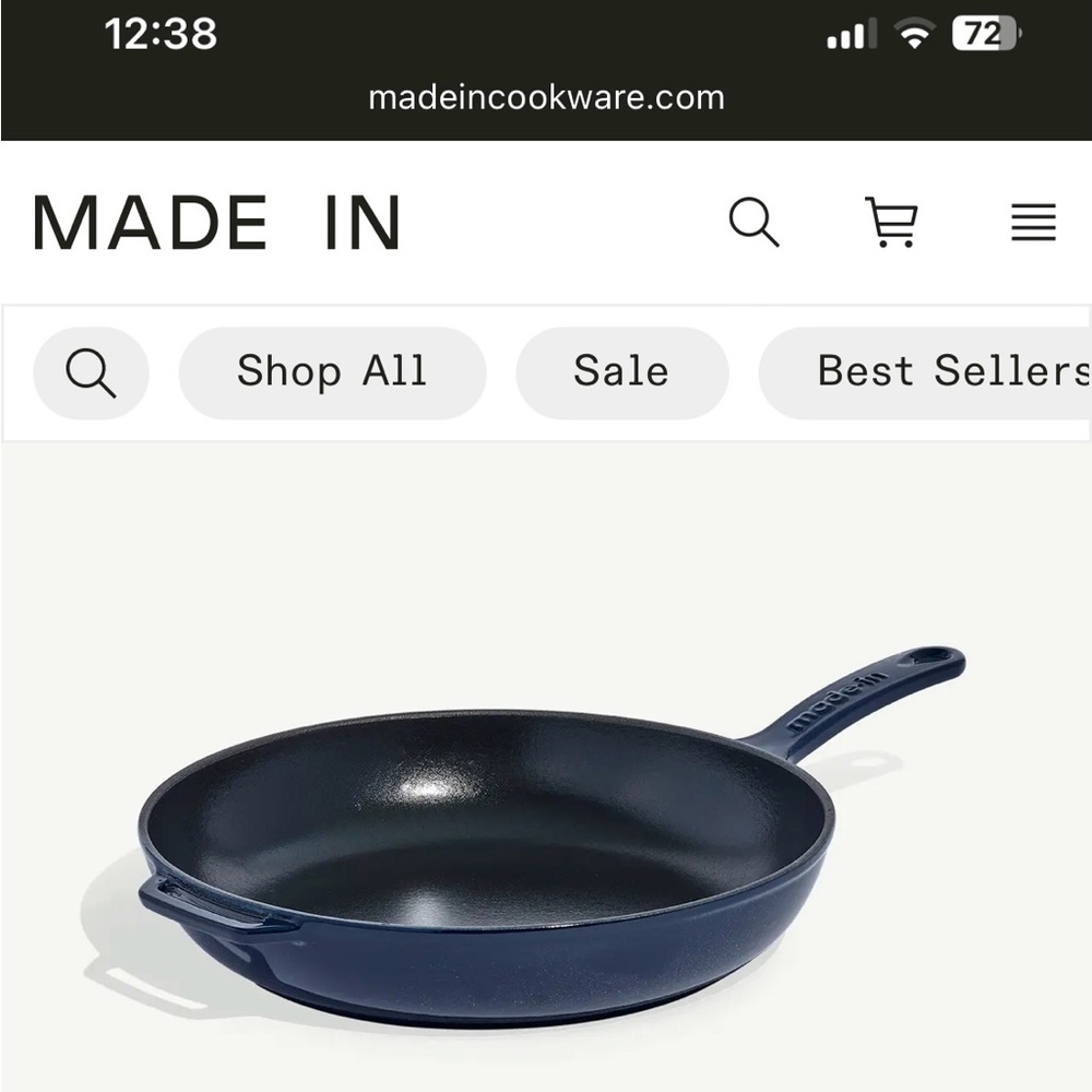 Made In Enameled Cast Iron Skillet in Harbour Blue